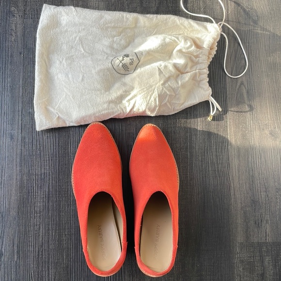 Poppy Barley orange suede mules - Picture 2 of 4